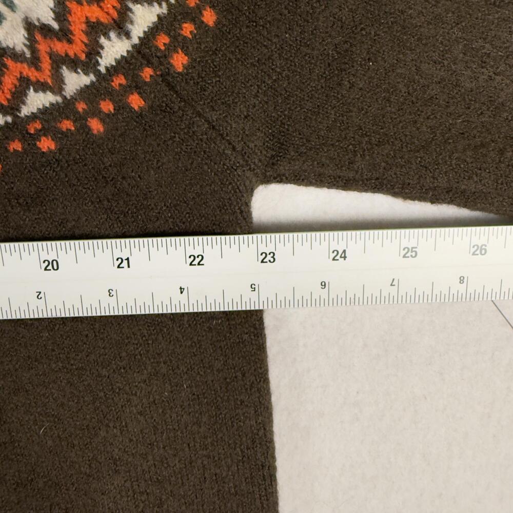 New VINCE CAMUTO Fall Sweater Halloween Pumpkin Fair Isle Brown Pullover Size L - Picture 6 of 11